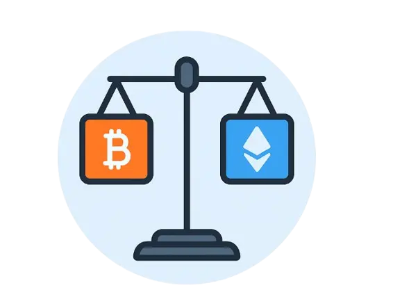 Illustration of balanced scales representing how to choose a crypto exchange based on features and fees